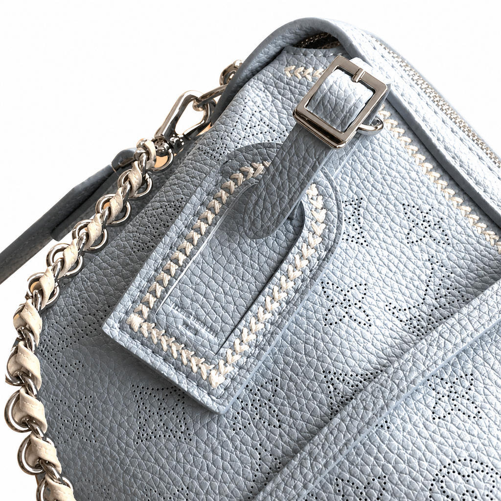 Louis Vuitton Carryall Dark PM — Mahina Perforated Leather in Bleu Glacier