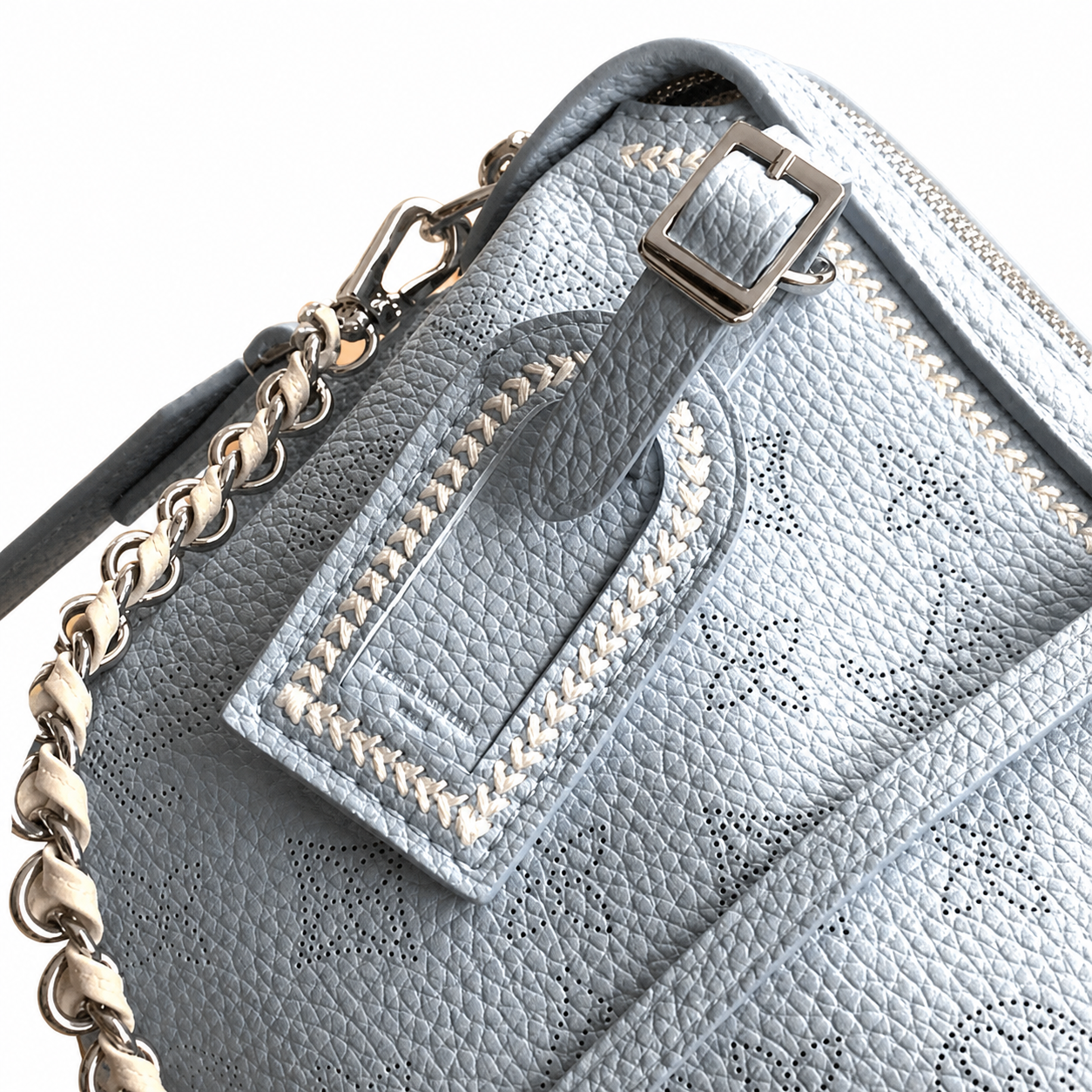 Louis Vuitton Carryall Dark PM — Mahina Perforated Leather in Bleu Glacier