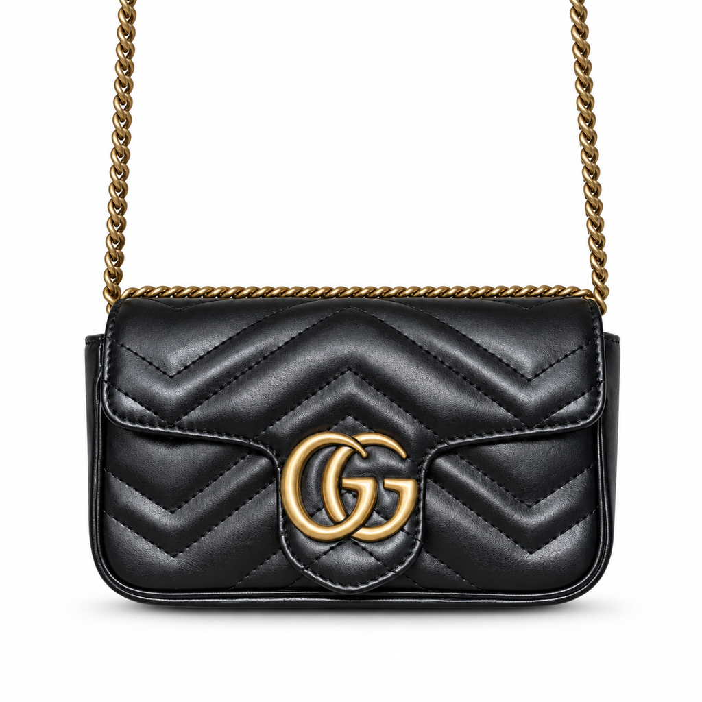Gucci GG Marmont Super Mini Bag in Black Matelassé