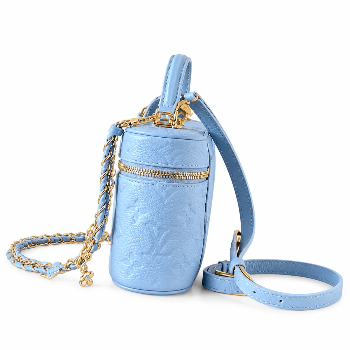 Louis Vuitton Vanity PM — Monogram Empreinte Leather in Bleu Glacier