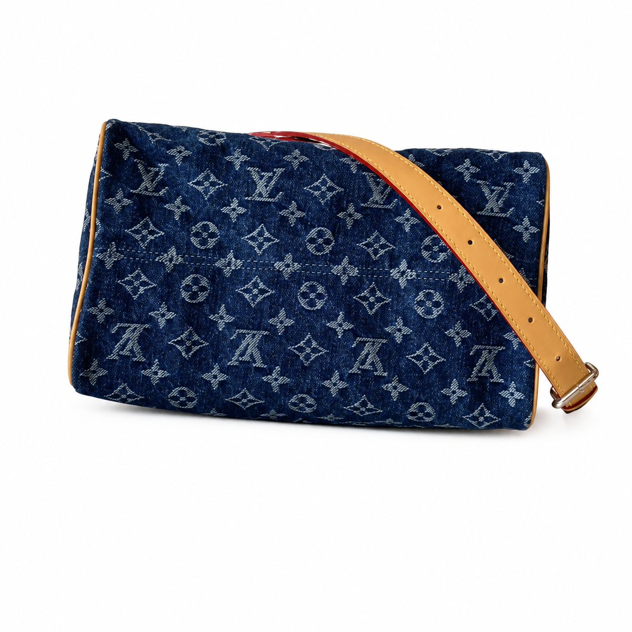 Louis Vuitton Keepall Bandoulière 35 — Monogram Denim in Bleu with Daisy Flower Detail