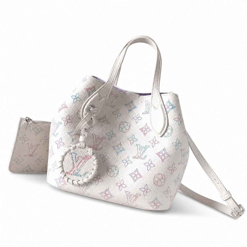 Louis Vuitton Muria — Mahina Perforated Leather in Crème with Lavender Rubber Interior