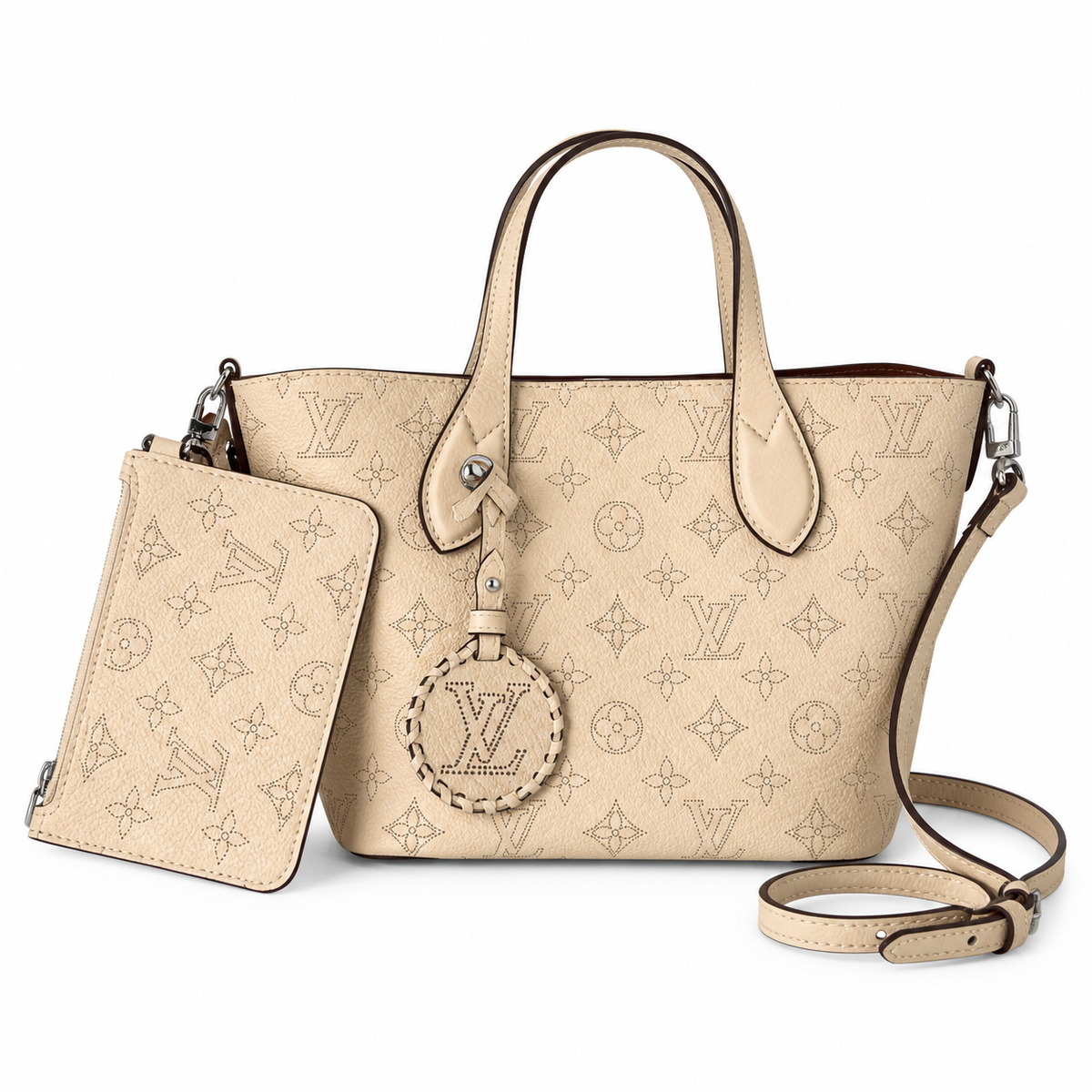 Louis Vuitton Blossom PM — Mahina Perforated Leather in Crème with Cognac Suede Interior