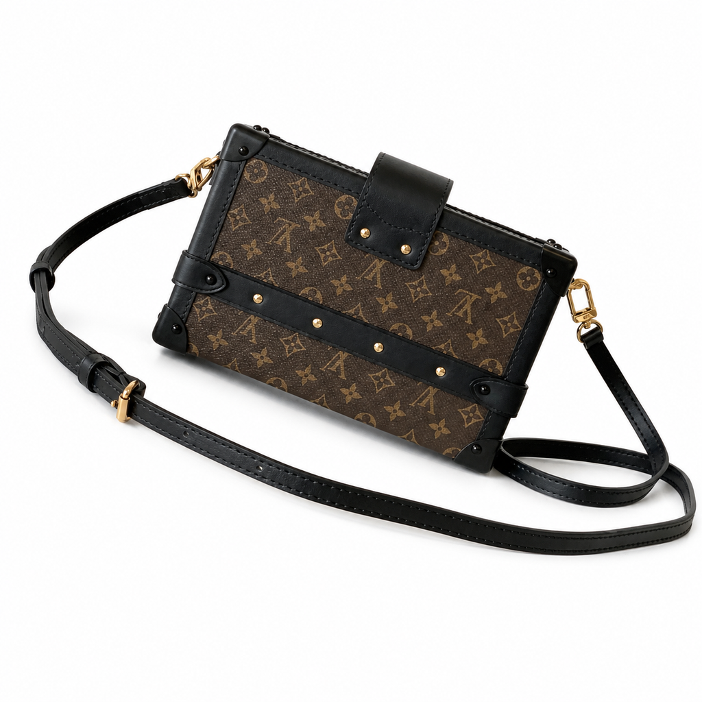 Louis Vuitton Petite Malle — Monogram Canvas & Black Leather