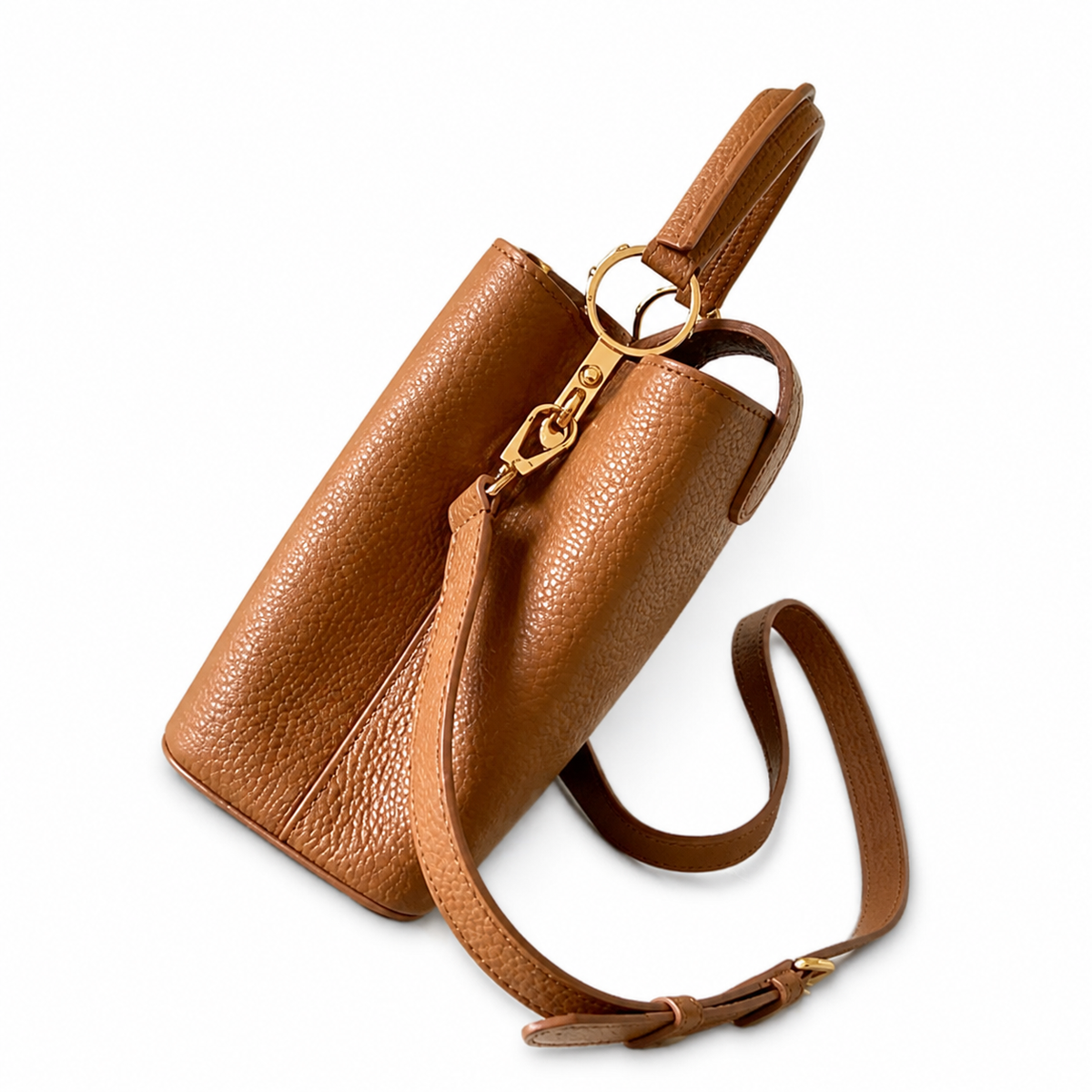 Louis Vuitton Capucines BB & Mini — Caramel Taurillon, Gold LV Clasp & Tonal Design