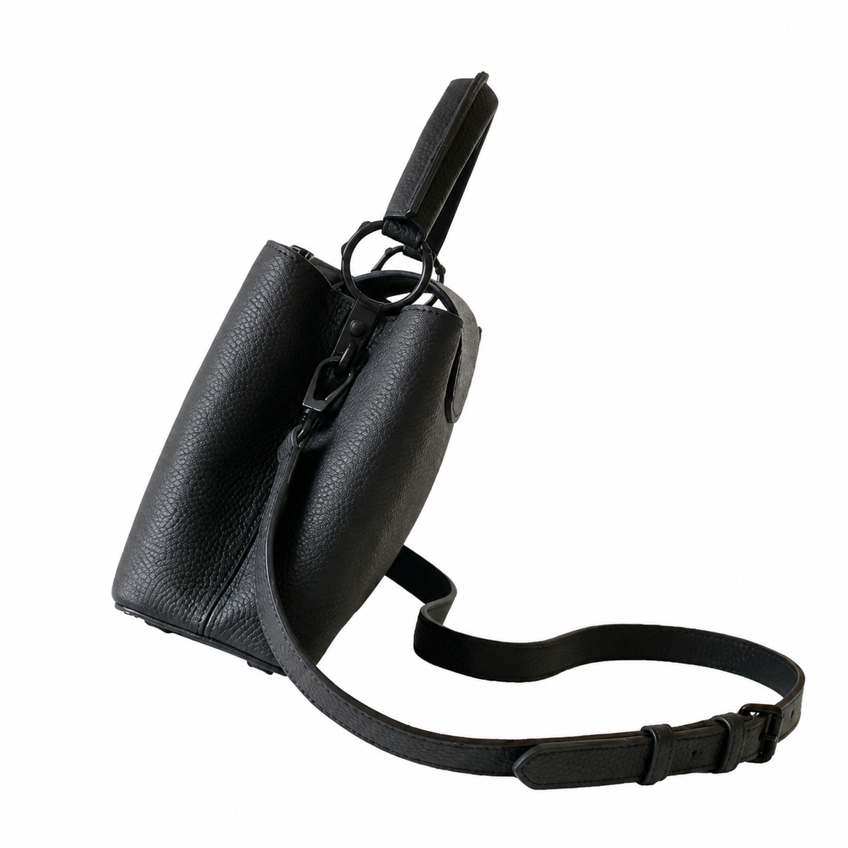 Louis Vuitton Capucines MM — Noir Taurillon, Matte Black LV Turn-Lock & All-Black Hardware