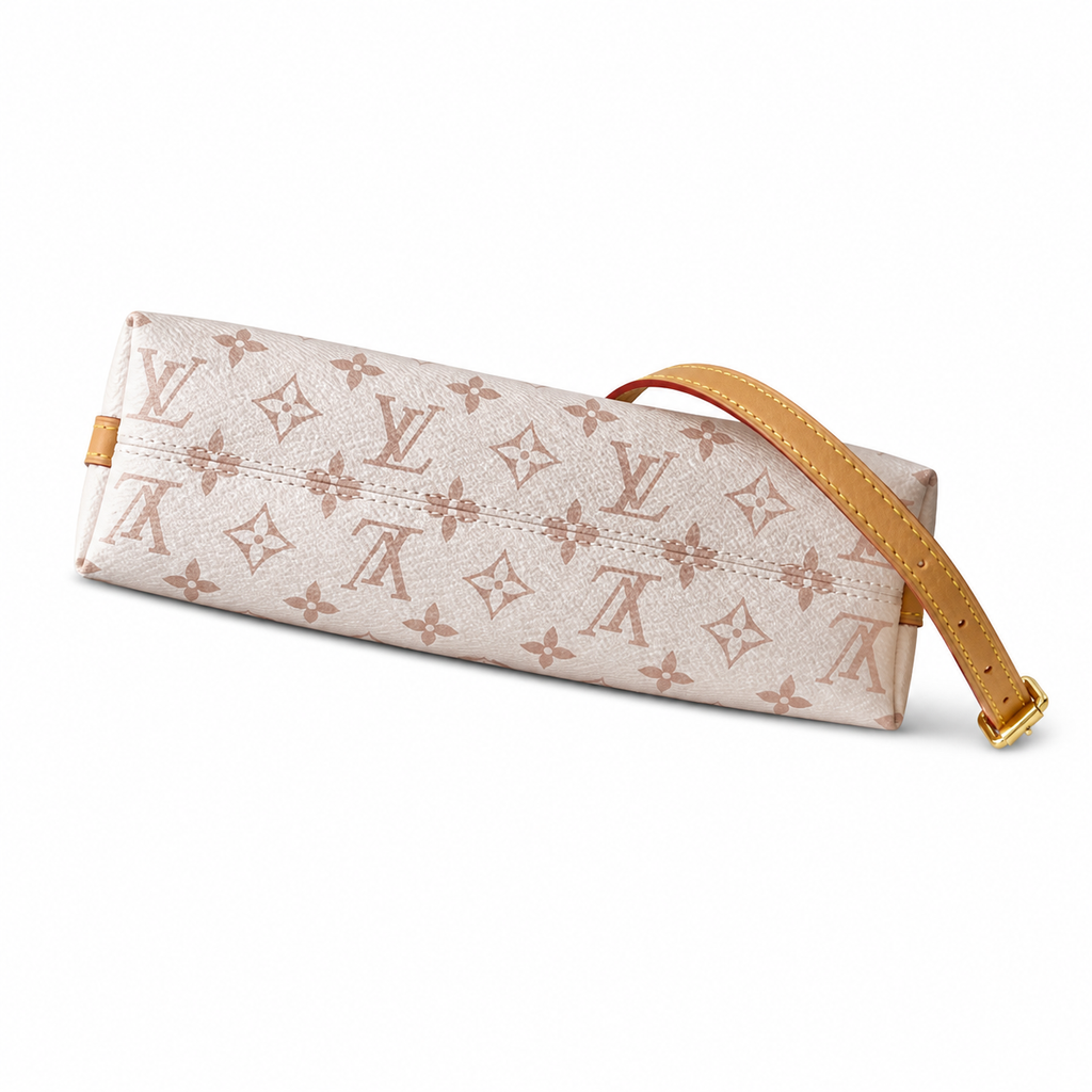 Louis Vuitton Slide Pochette — Monogram Jacquard in Crème with Honey Leather Trim