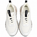 Hermès White Mesh Lace-Up Sneakers | Tan Trim