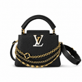 Louis Vuitton Capucines BB — Taurillon Leather in Noir with White-Gold LV Clasp & Triple Chain