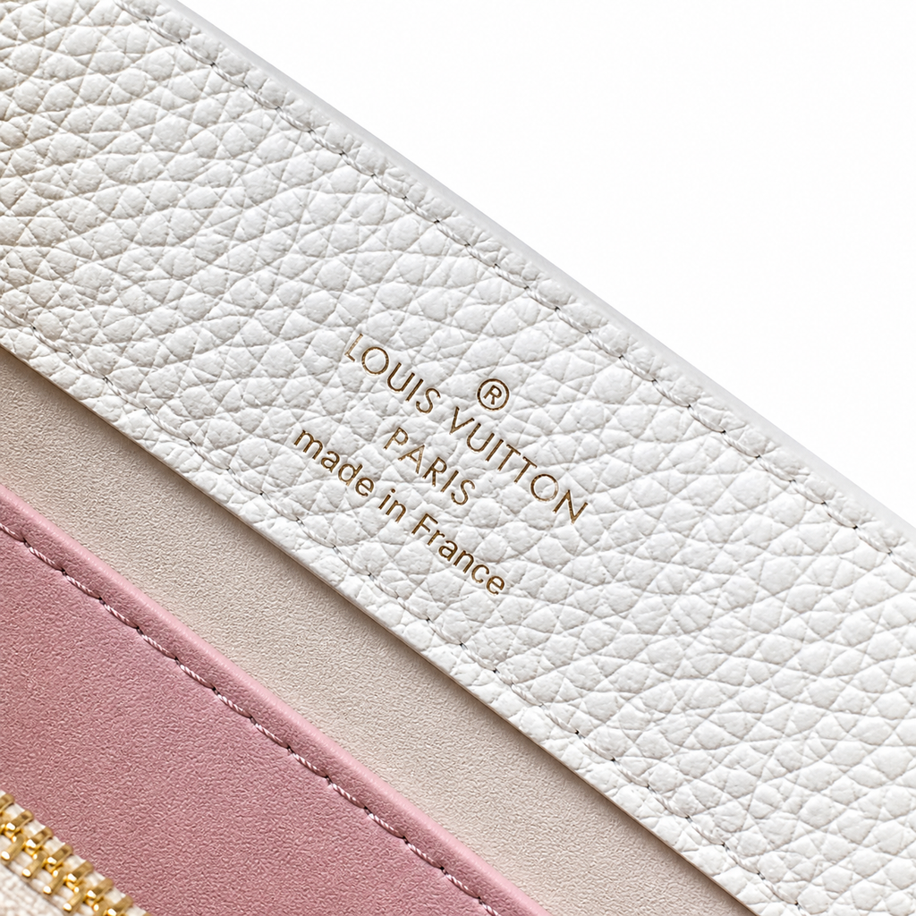 Louis Vuitton Capucines BB — Taurillon Leather in Blanc with Rose-Gold LV Clasp & Braided Chain