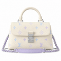 Louis Vuitton Mini Flap — Lavender Gradient Monogram, Silver Chain Weave & Push-Lock Clasp