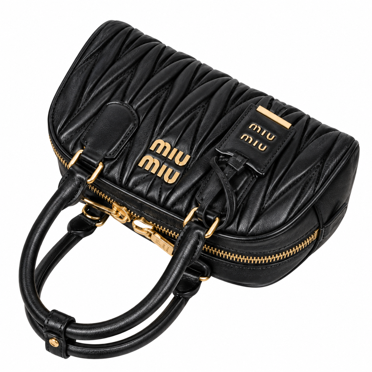 Miu Miu Leather Top Handle Bag 22 × 13 cm