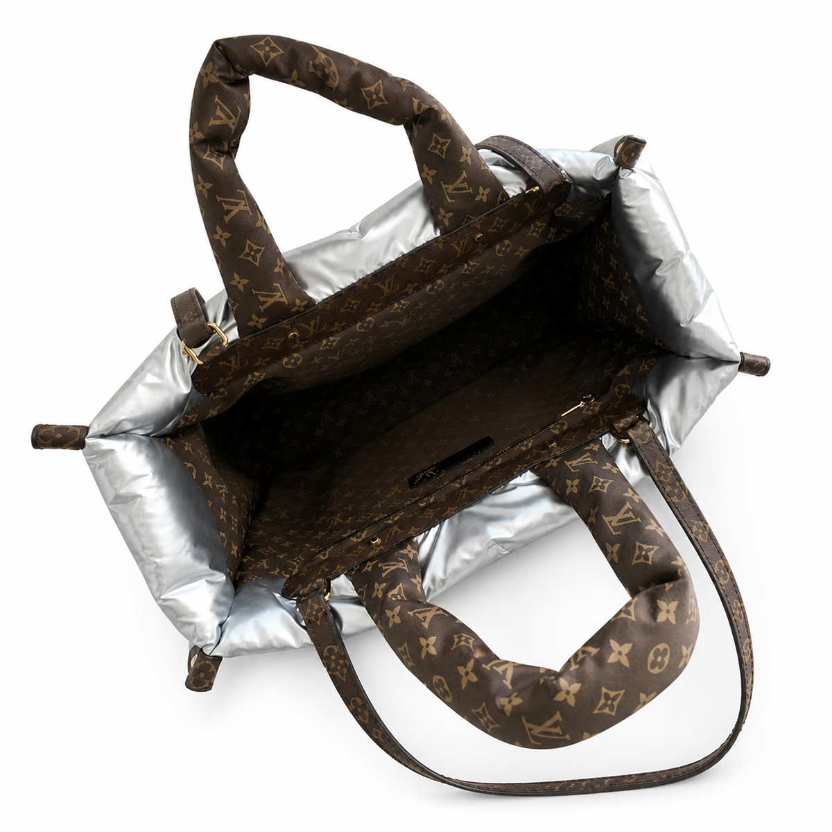 Louis Vuitton Onthego GM — Pillow Quilted Nylon in Silver