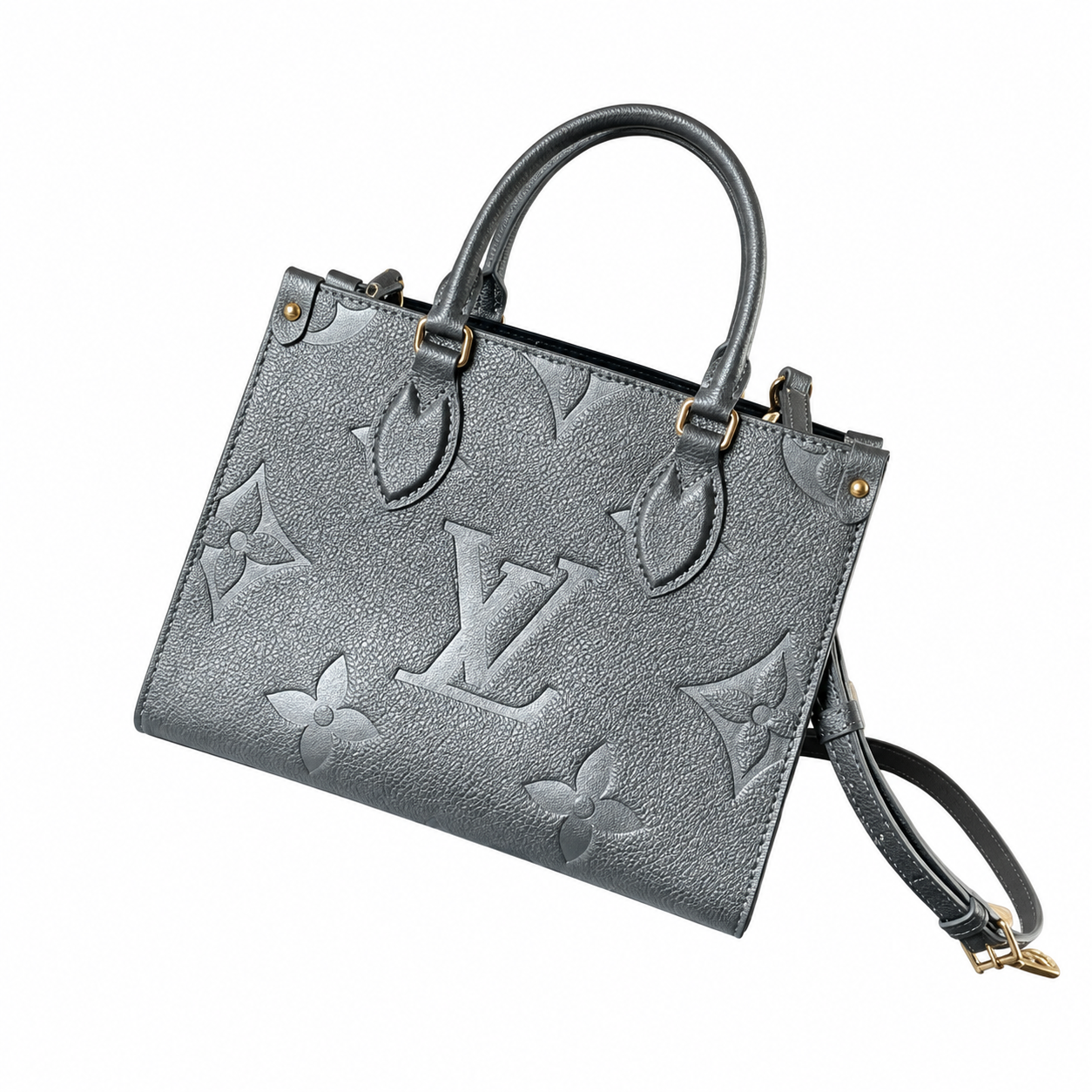 Louis Vuitton Pochette Métis East West — Argent Metallic Giant Empreinte & Wrist Strap
