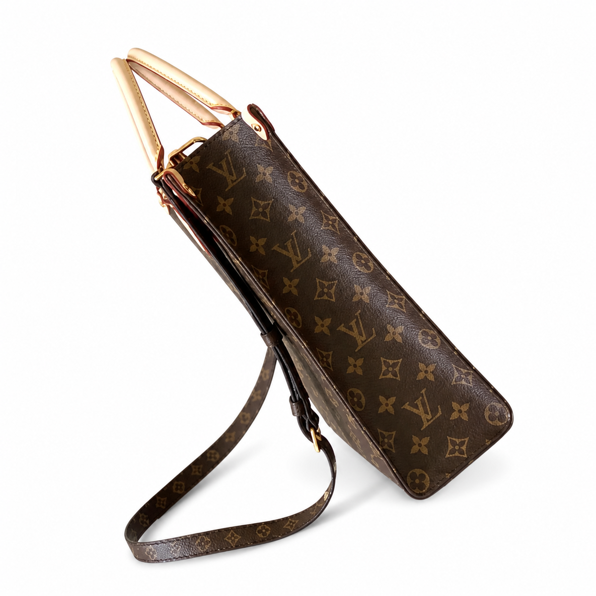 Louis Vuitton Sac Plat BB — Monogram Canvas with Vachetta Leather Handles