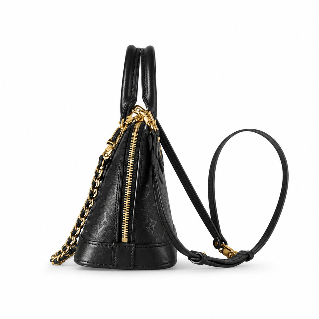 Louis Vuitton Alma BB — Monogram Empreinte Leather in Black