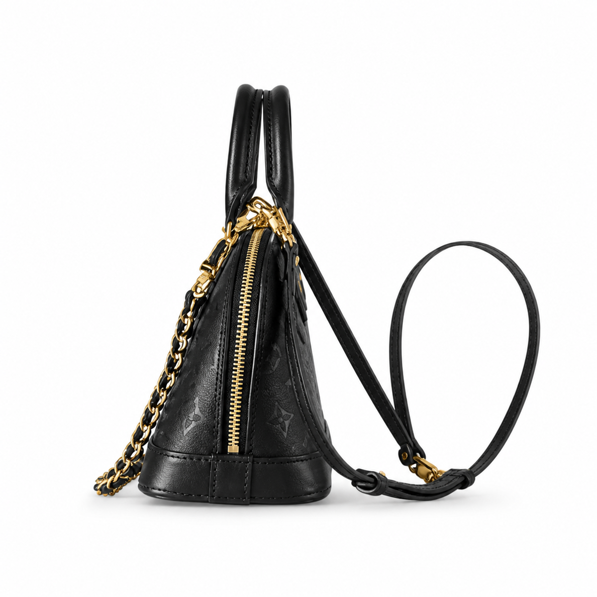 Louis Vuitton Alma BB — Monogram Empreinte Leather in Black