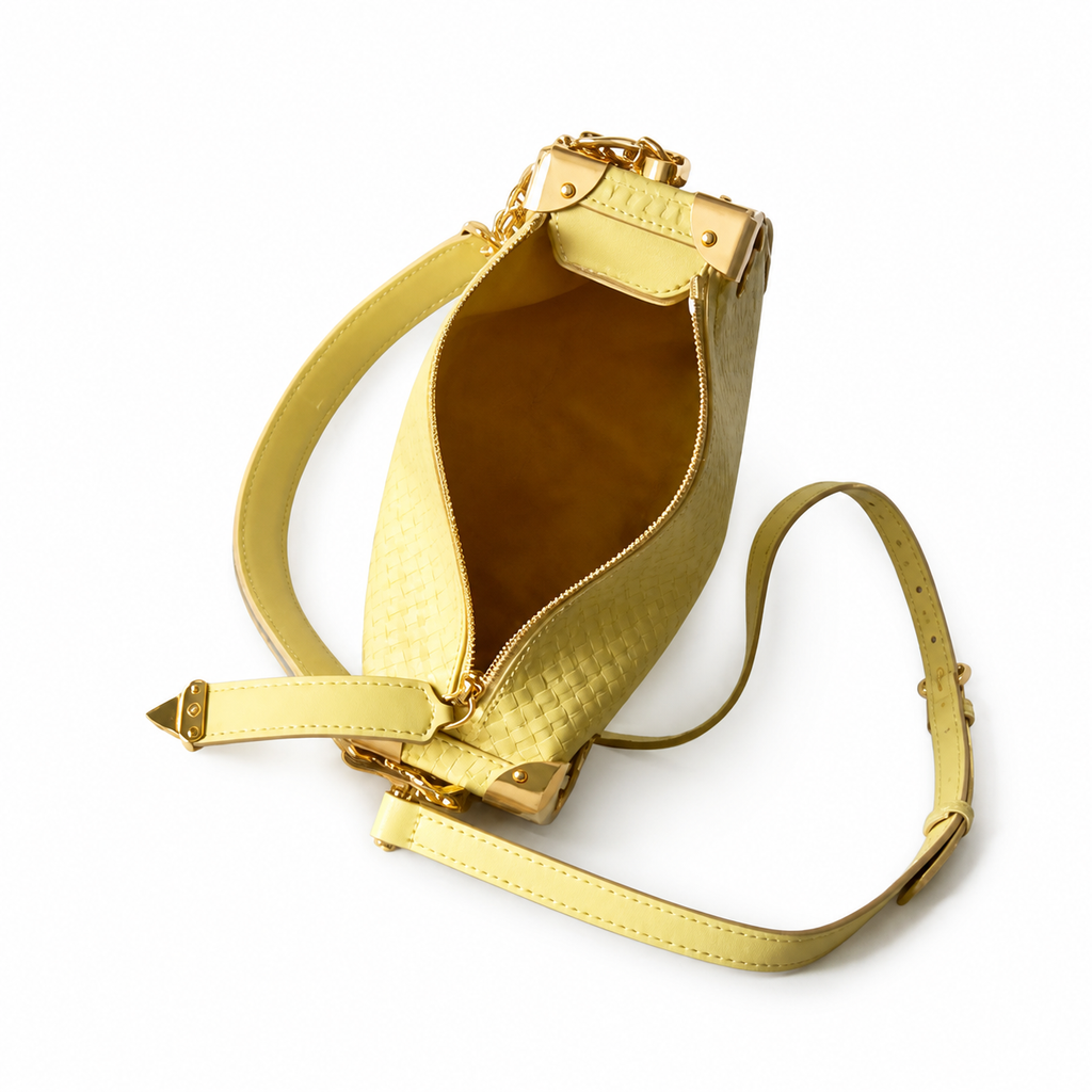 Louis Vuitton Petite Malle Souple — Monogram Quilted Leather in Jaune Poussin with Gold Hardware