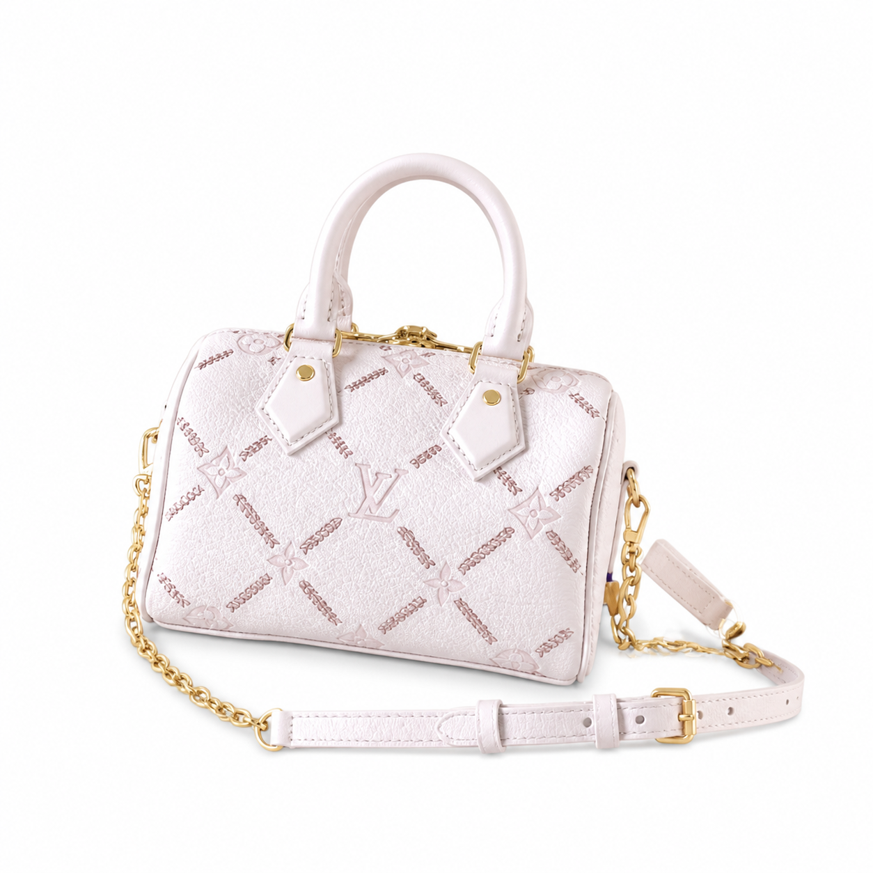 Louis Vuitton Speedy Bandoulière 20 — Mahina Perforated Leather in Rose Poudre with Embroidery