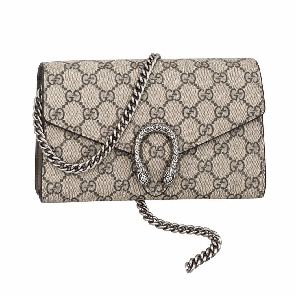 Gucci Dionysus Small Shoulder Bag in Beige GG Supreme Canvas