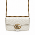 Gucci GG Marmont Super Mini Bag in White Matelassé