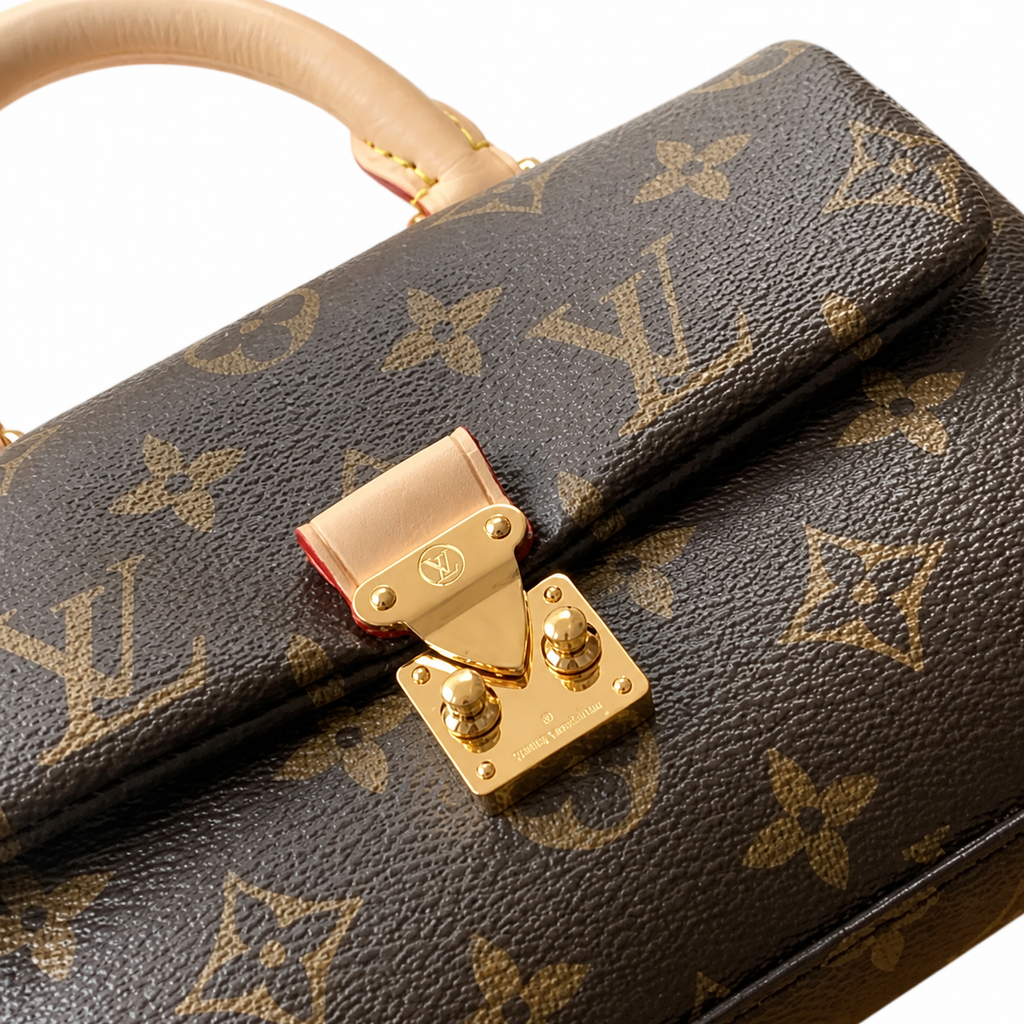 Louis Vuitton Mini Trunk Flap — Monogram Canvas, Gold Corner Protectors, Push-Lock & Chain Strap
