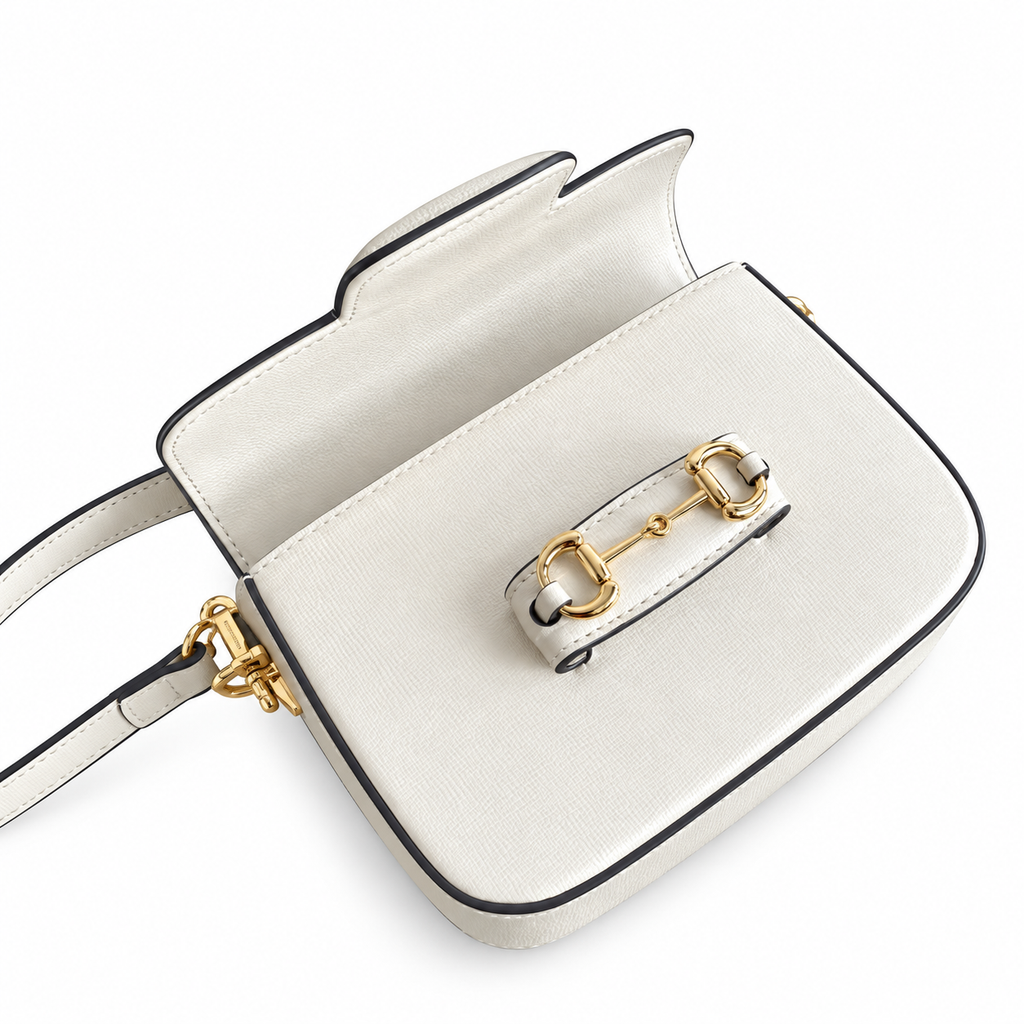 Gucci Horsebit 1955 Mini Crossbody Bag in Full White Leather