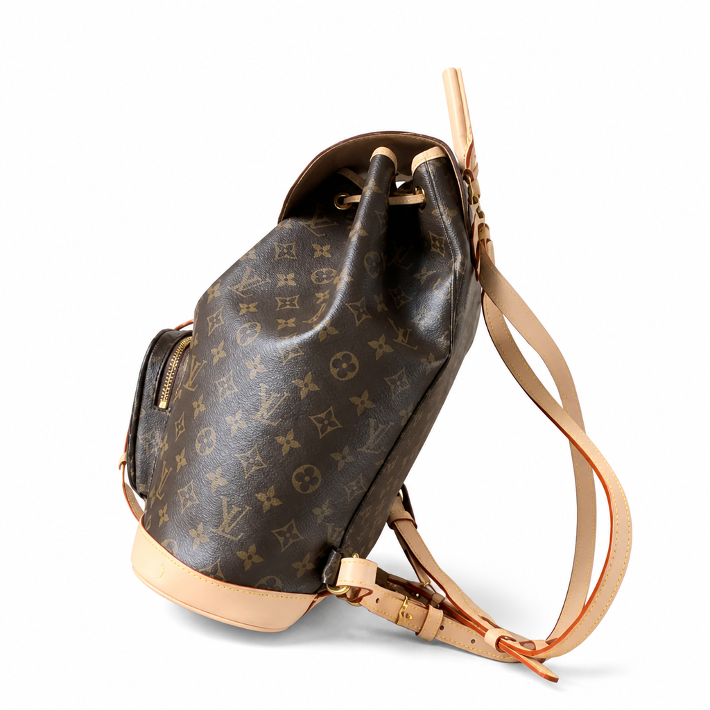 Louis Vuitton Montsouris MM Backpack — Monogram Canvas with Vachetta Leather Trim