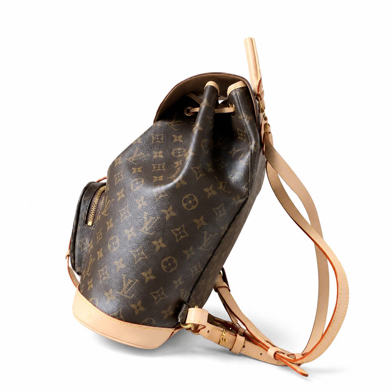 Louis Vuitton Montsouris MM Backpack — Monogram Canvas with Vachetta Leather Trim