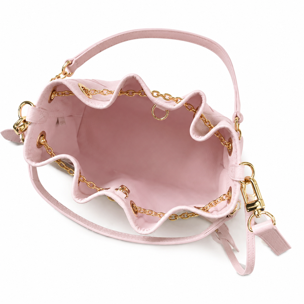Louis Vuitton NéoNoé MM — Rose Ballerine Giant Empreinte, Gold Chain & Single Pink Handle