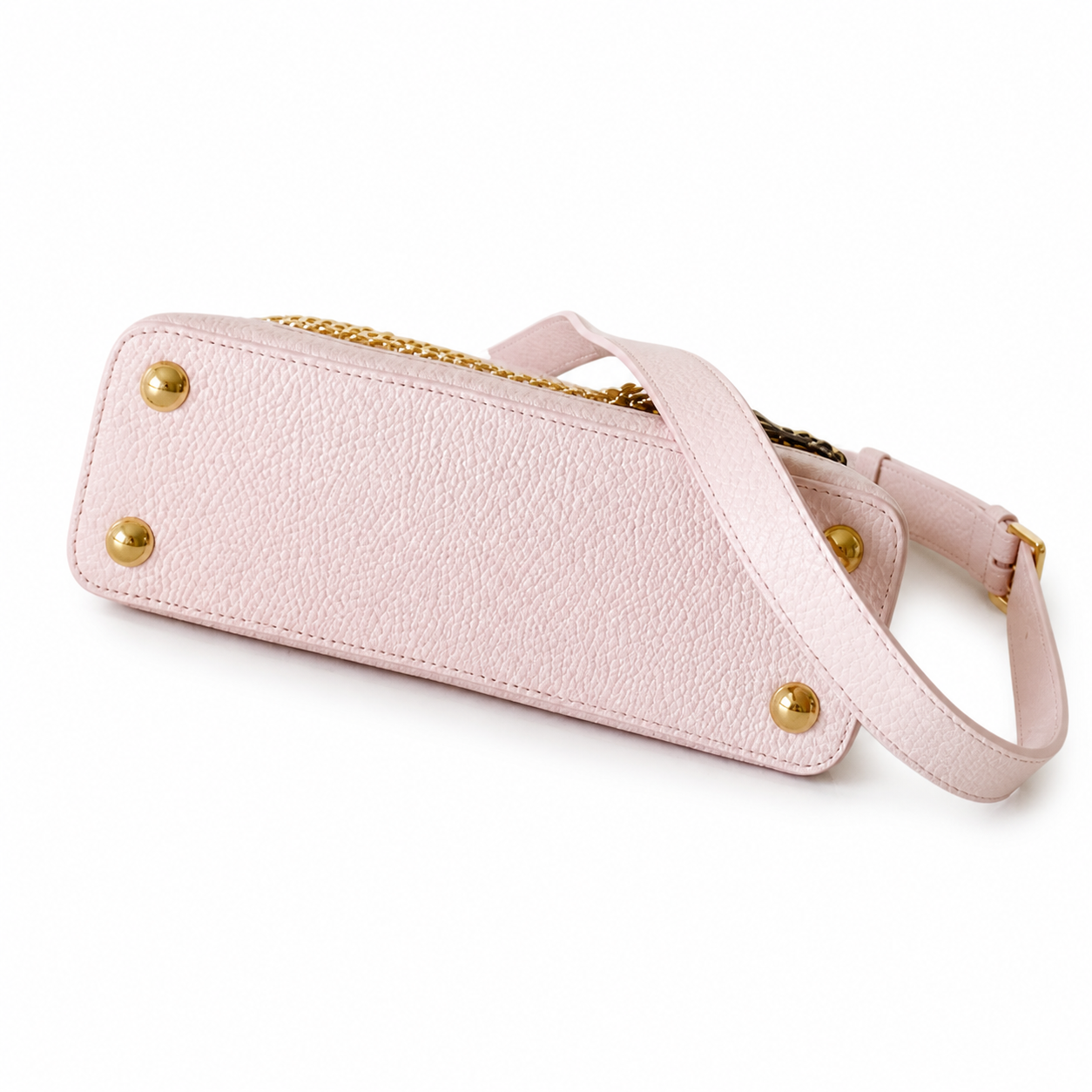 Louis Vuitton Capucines — Rose Poudre Taurillon, Pearl Charm & Dual Chain