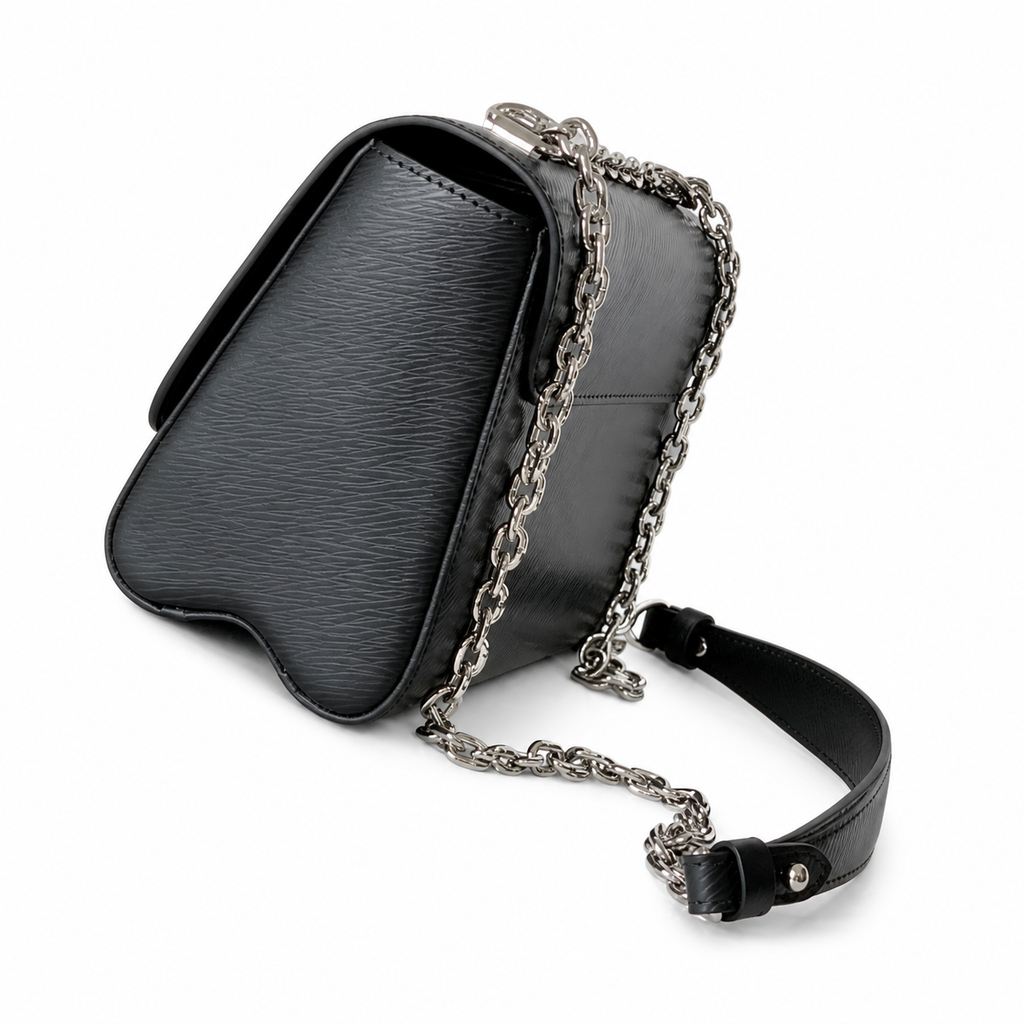 Louis Vuitton Twist MM — Noir Black Epi Leather, Silver Chain