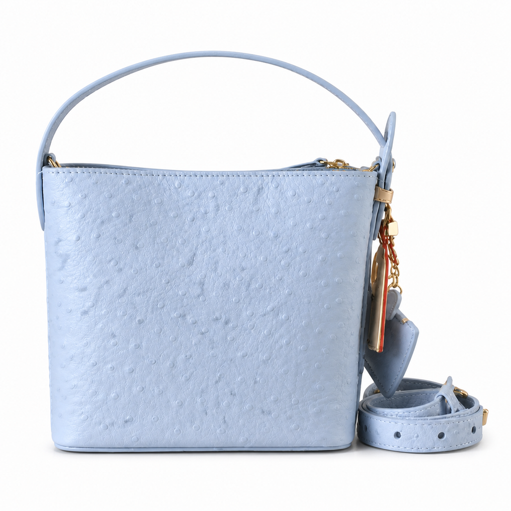Louis Vuitton Papillon BB — Ostrich Leather in Bleu Glacier with Heart Charm
