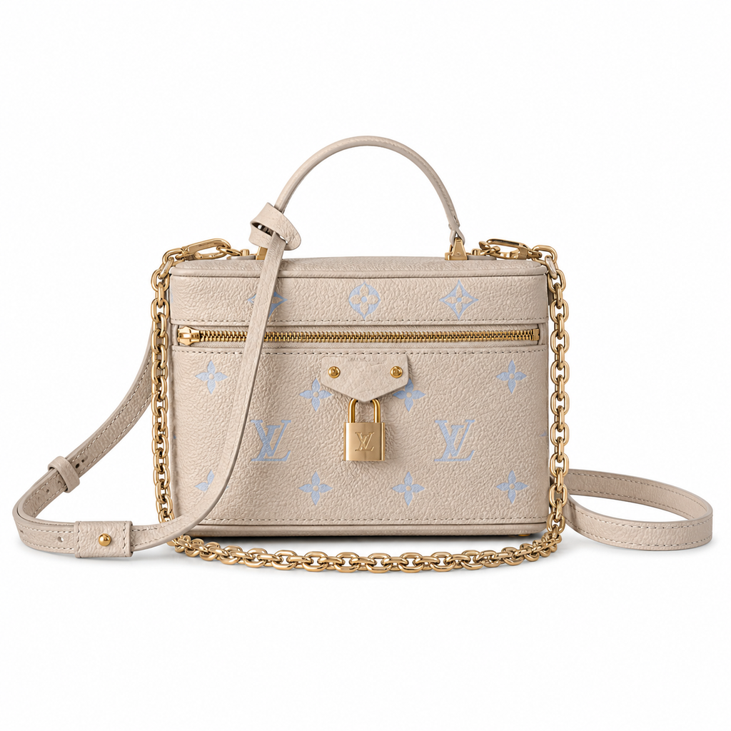 Louis Vuitton Ellipse BB — Bicolor Monogram Empreinte in Crème & Bleu Glacier