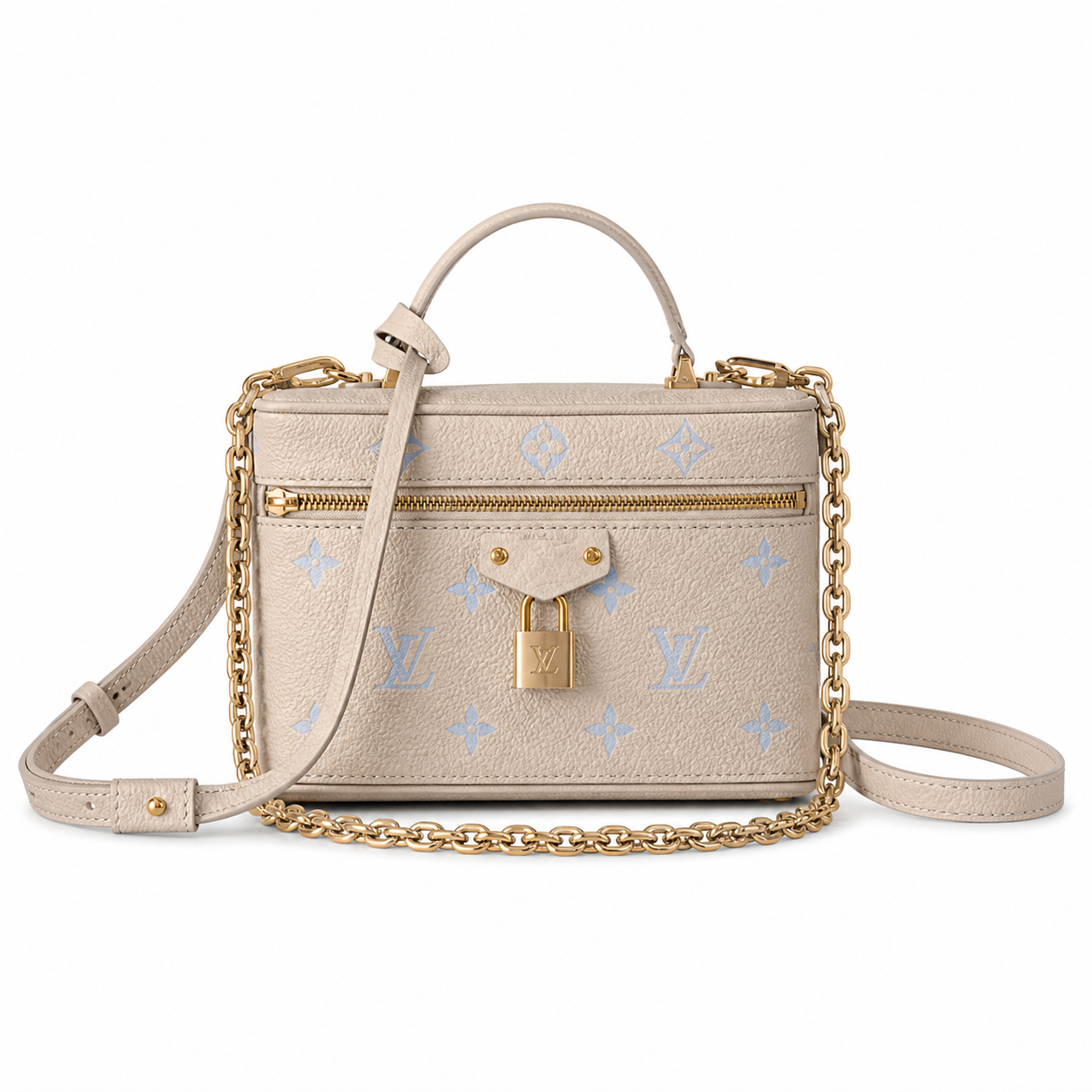 Louis Vuitton Ellipse BB — Bicolor Monogram Empreinte in Crème & Bleu Glacier