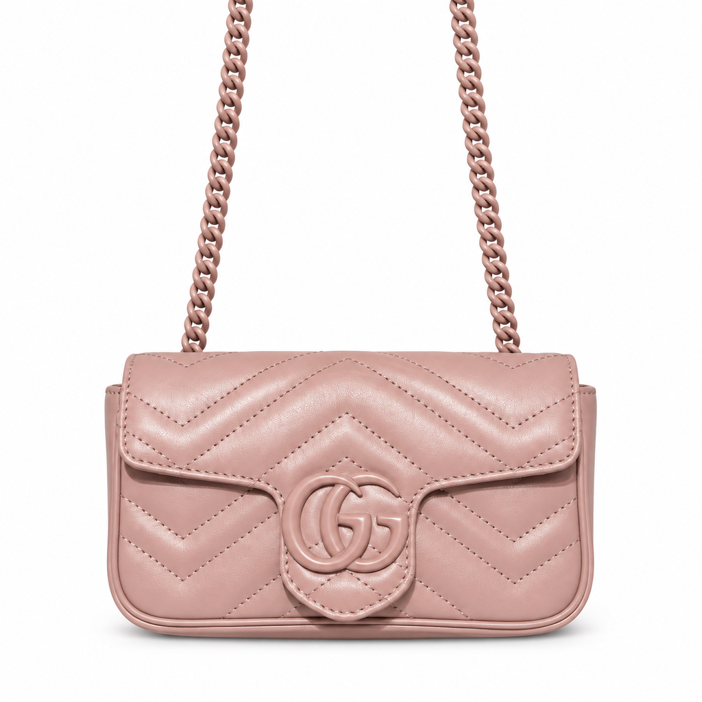 Gucci GG Marmont Super Mini Bag in Tonal Pink with Pink-Coated Hardware