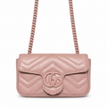 Gucci GG Marmont Super Mini Bag in Tonal Pink with Pink-Coated Hardware