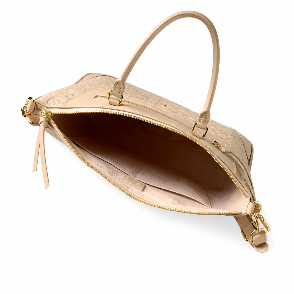 Louis Vuitton Empreinte Large Tote — Beige, Rounded Double Handles & Detachable Strap