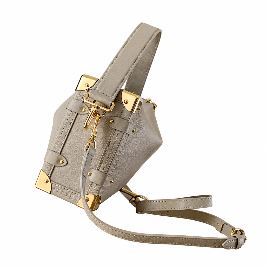 Louis Vuitton Soft Trunk — Tourterelle Grey Taurillon, Gold Corner Fittings & Chain Strap