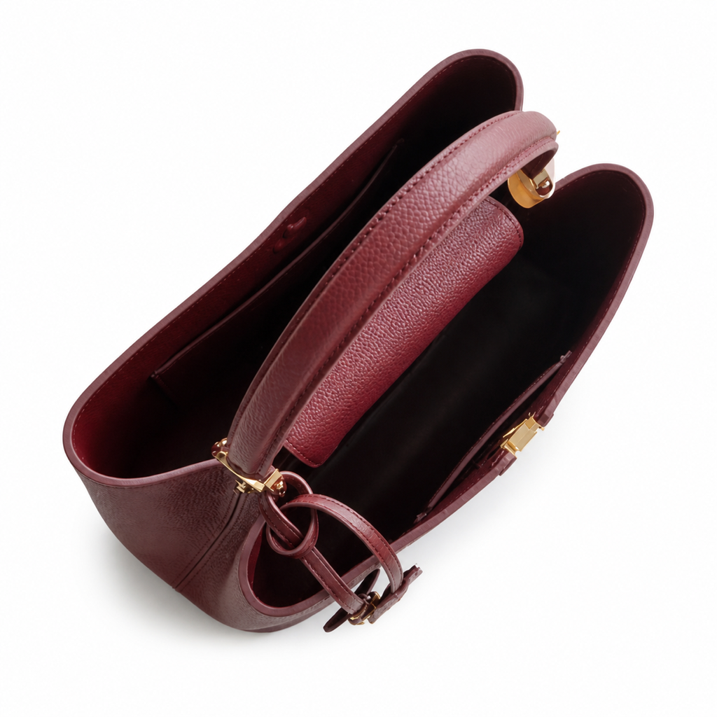 Louis Vuitton Capucines MM — Taurillon Leather in Bordeaux with Gold LV Lock
