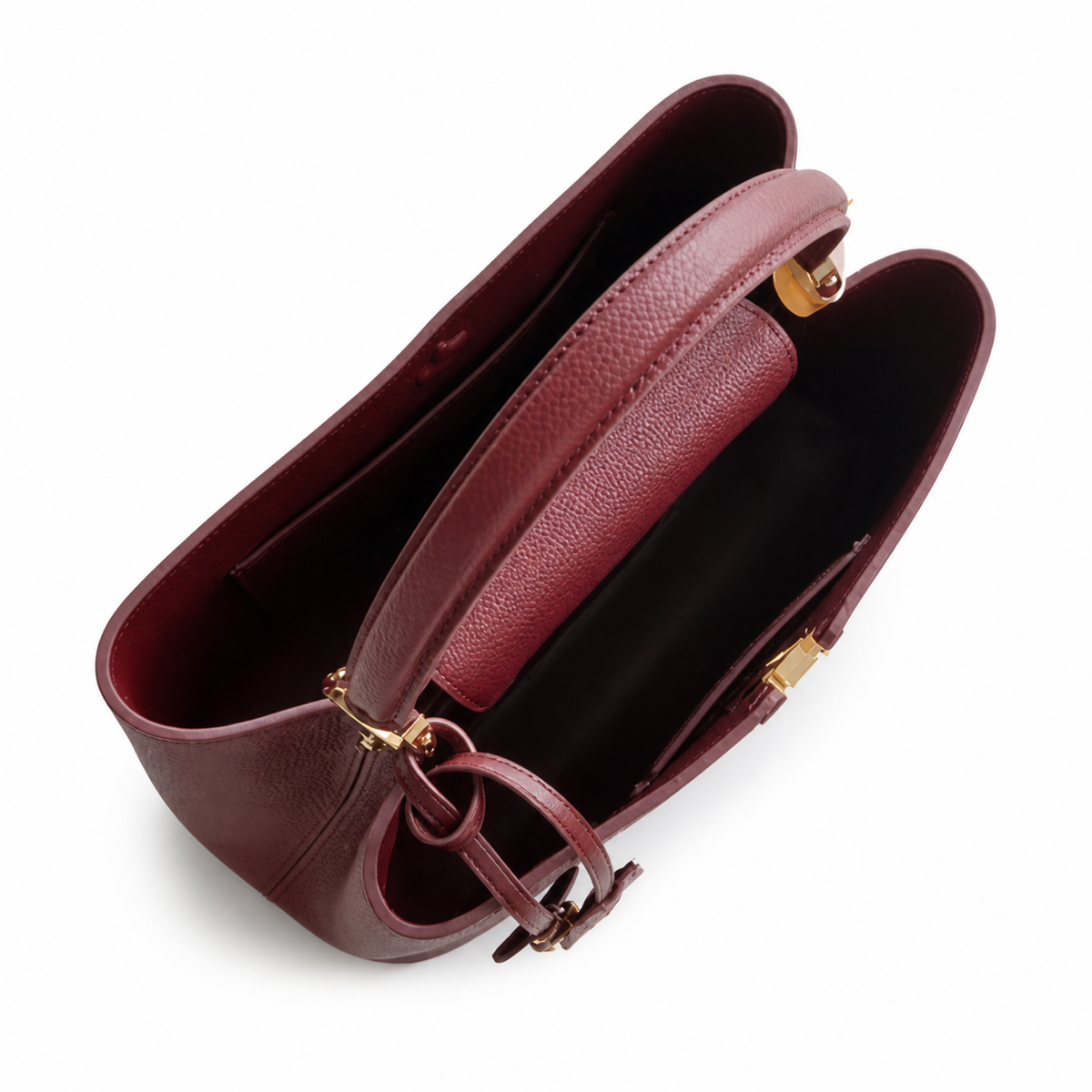 Louis Vuitton Capucines MM — Taurillon Leather in Bordeaux with Gold LV Lock