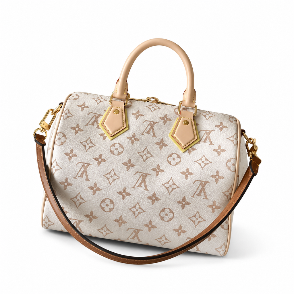 Louis Vuitton Speedy Bandoulière 25 — Monogram Dune with Butterfly Bag Charm