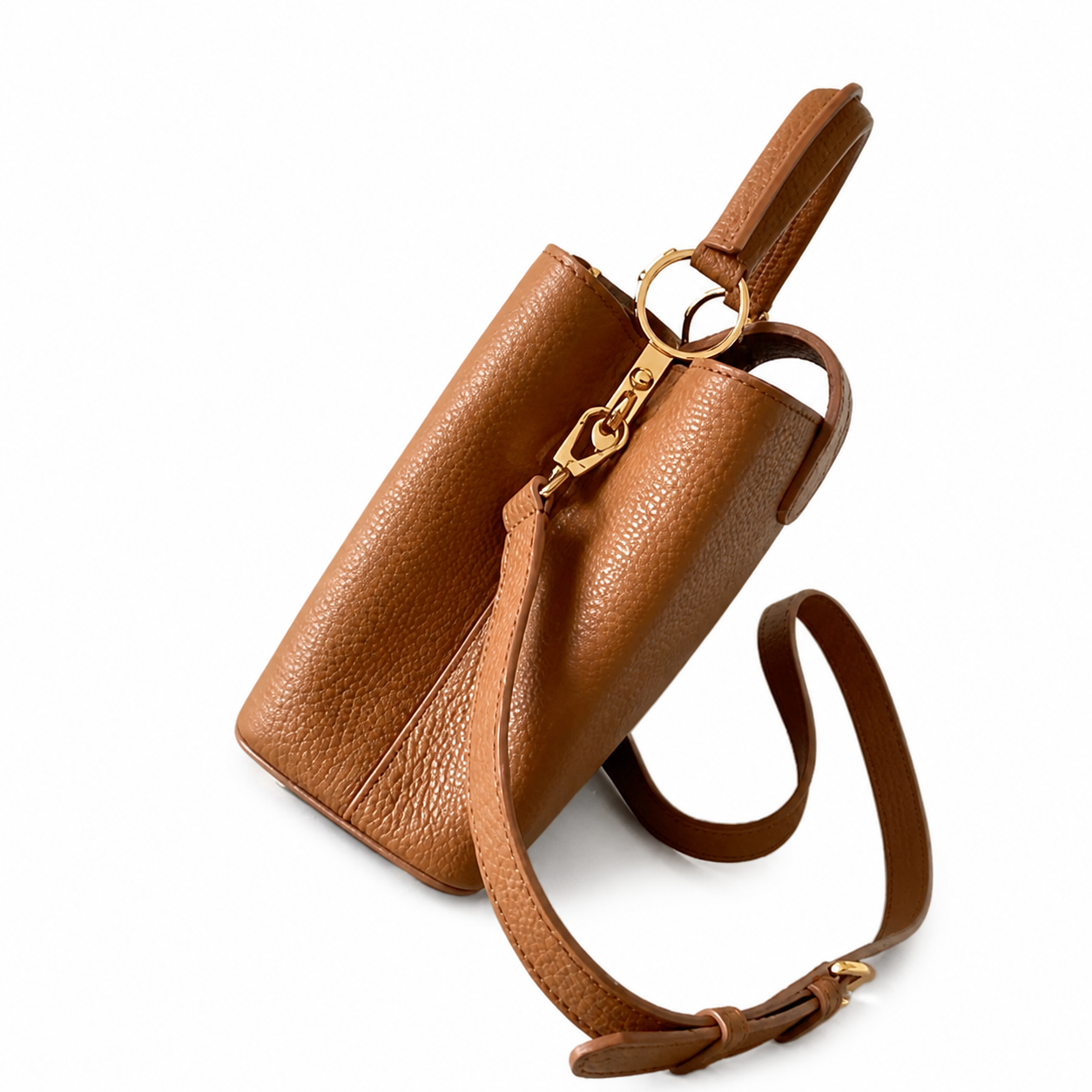 Louis Vuitton Capucines BB — Taurillon Leather in Caramel with Tonal LV Clasp & Gold Hardware