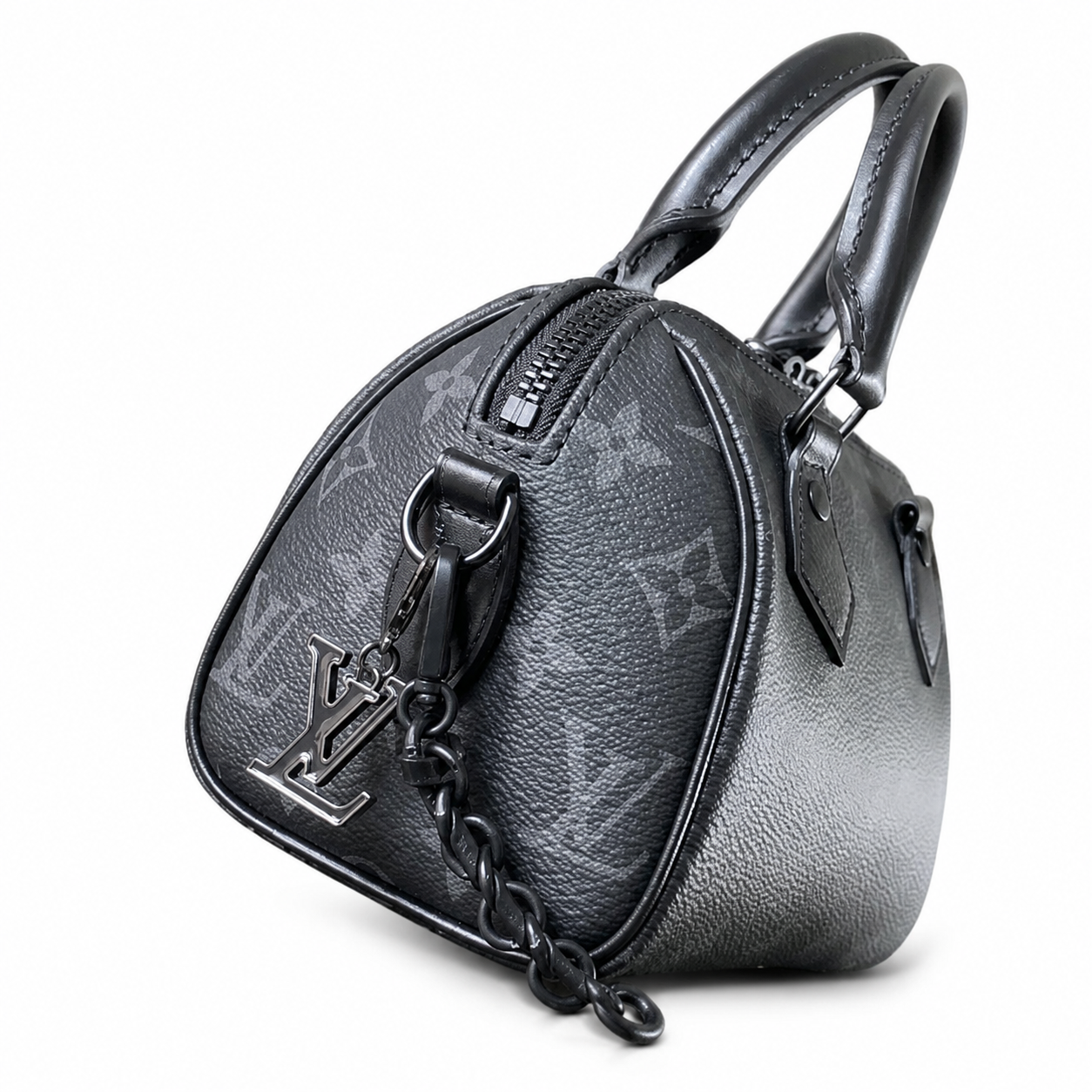 Louis Vuitton Papillon BB — Monogram Eclipse Canvas, All-Black Hardware & Black Chain