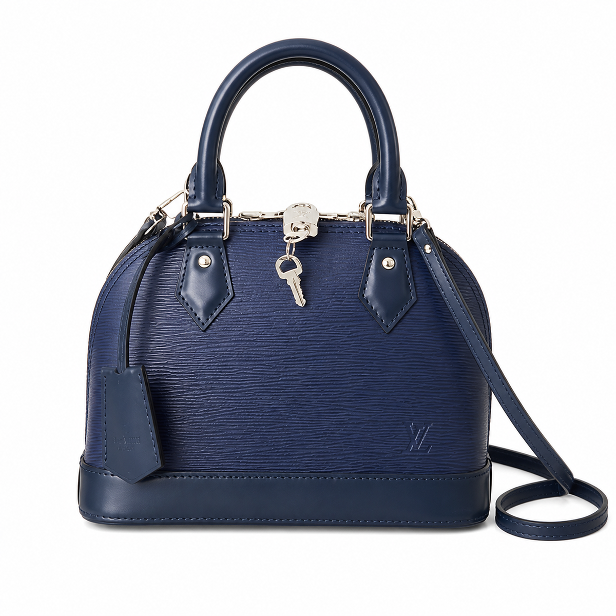 Louis Vuitton Alma BB — Epi Leather in Indigo with Silver Lock & Key