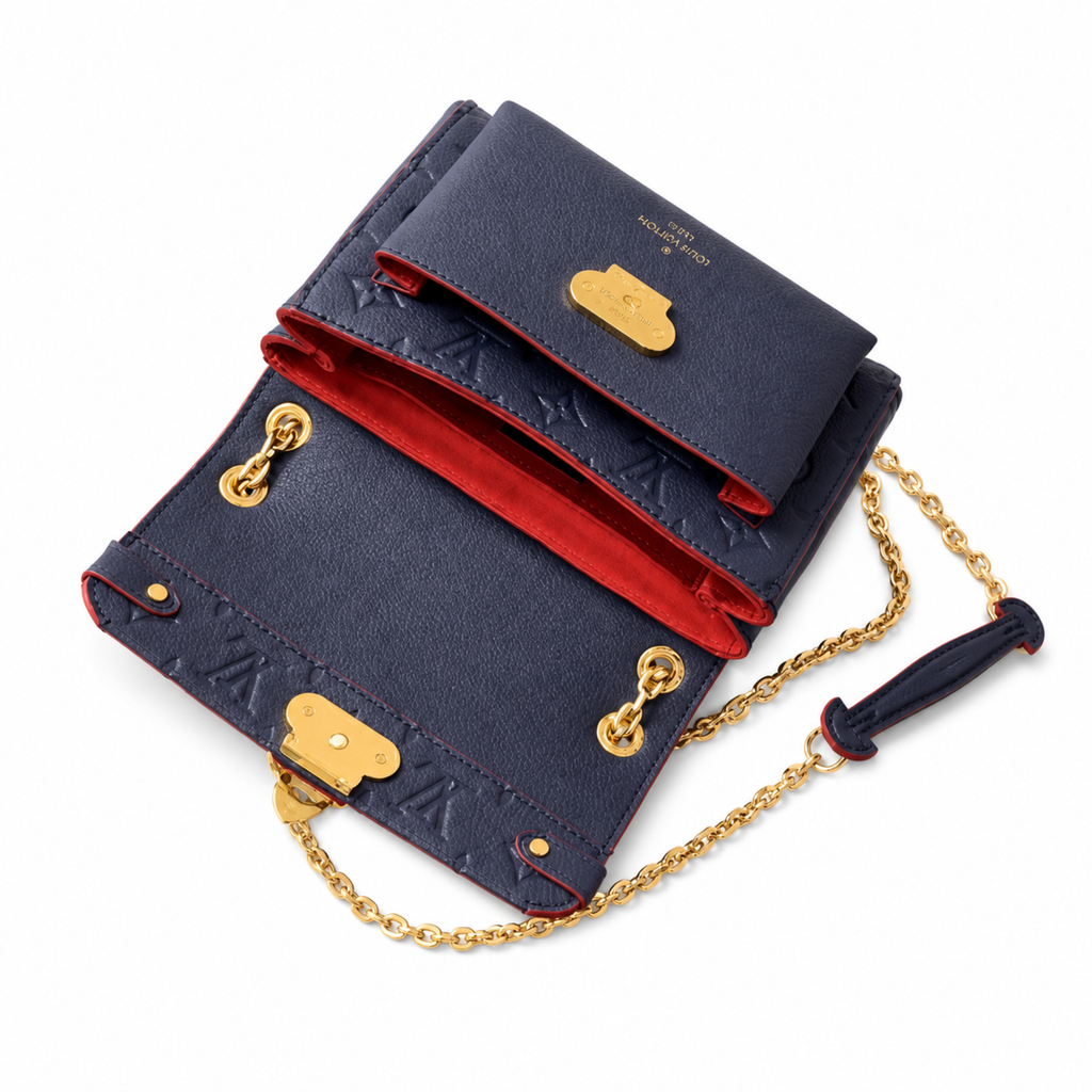 Louis Vuitton Vavin BB — Monogram Empreinte Leather in Marine Rouge