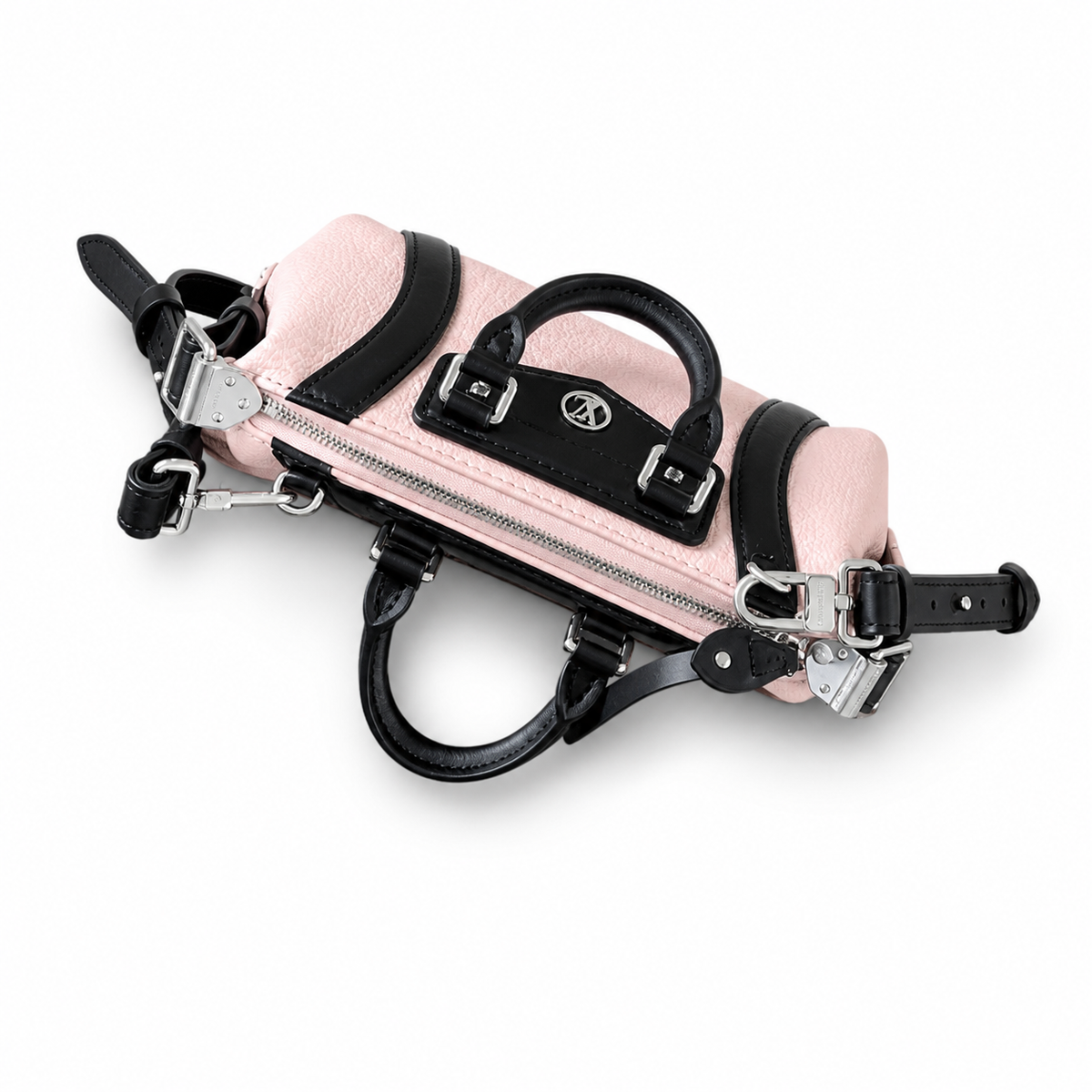 Louis Vuitton Mahina Cylinder — Rose Ballerine Perforated Calfskin, Racing Stripes & Silver Hardware