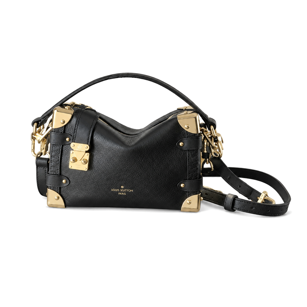 Louis Vuitton Soft Trunk — Noir Empreinte, Eight Gold Corner Plates & Turn-Lock Clasp