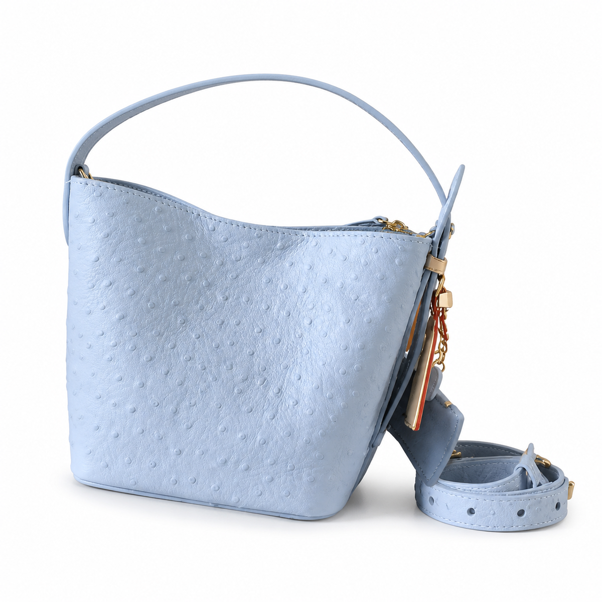 Louis Vuitton Papillon BB — Ostrich Leather in Bleu Glacier with Heart Charm