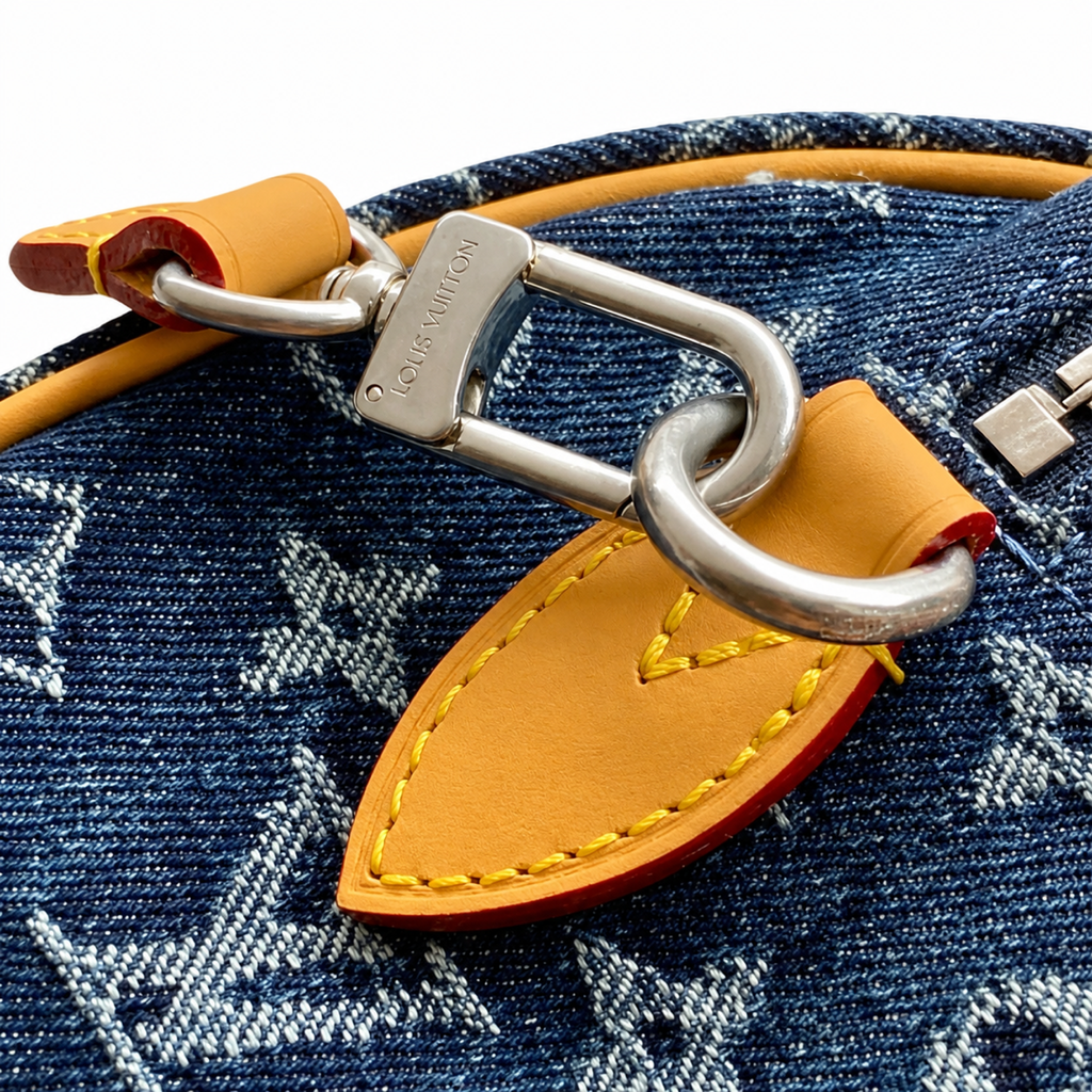 Louis Vuitton Speedy Bandoulière 18 — Monogram Denim in Bleu with Vachetta Trim
